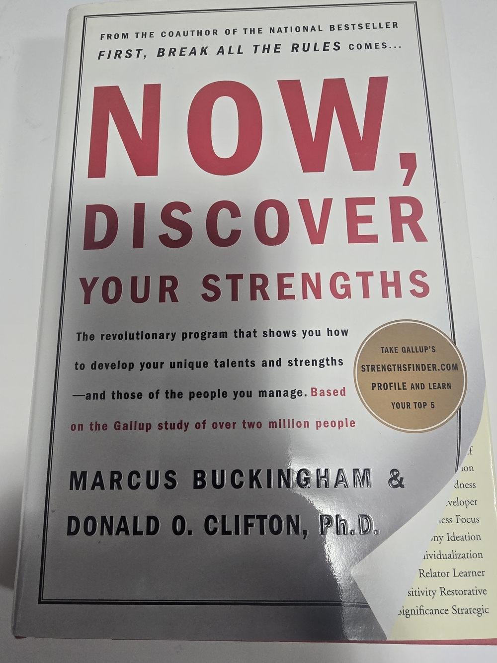 NOW, Discover Your Strengths Paperback - White & Red Cover
